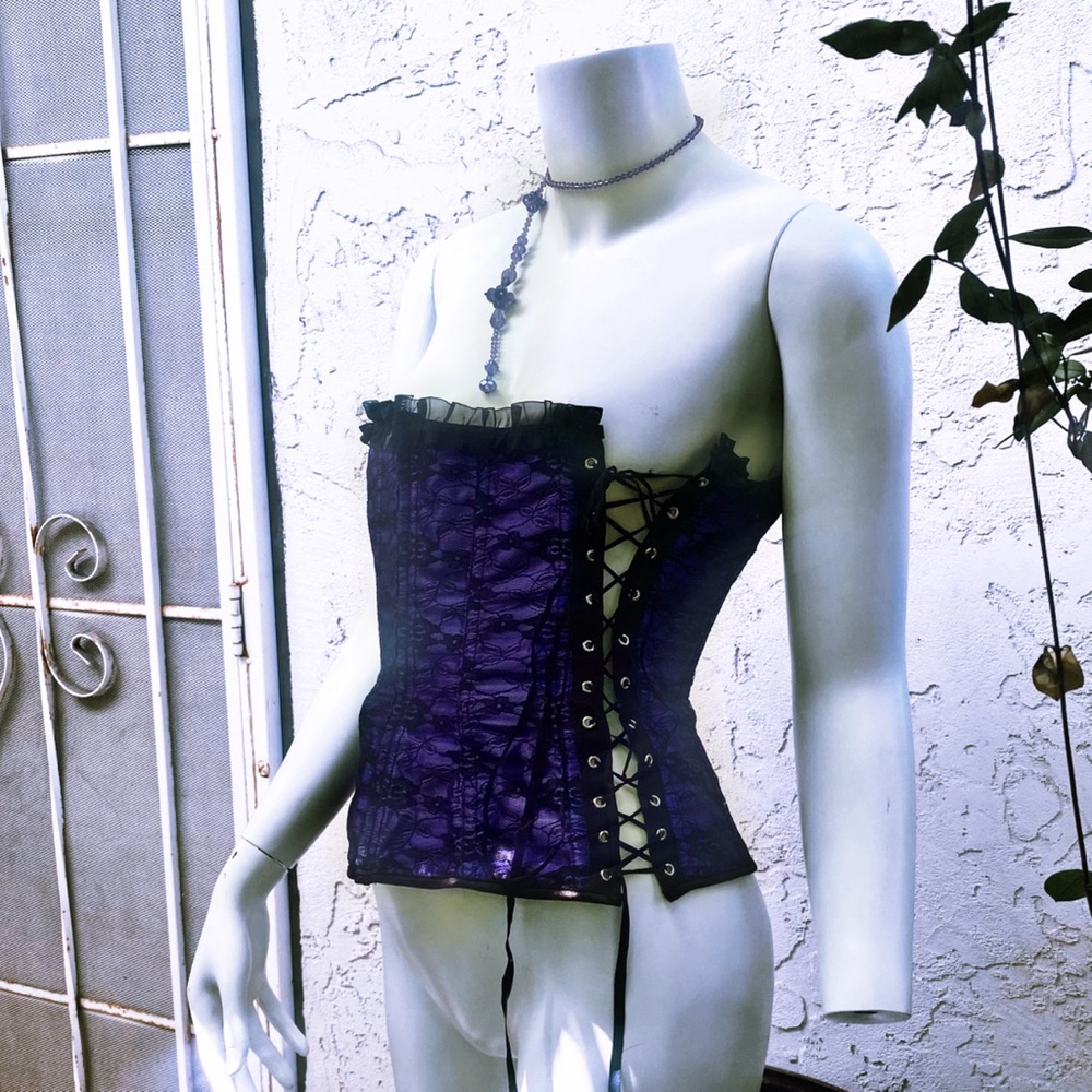 Purple and black Lace Corset